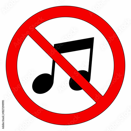 Vector No Mic No Singing Sign