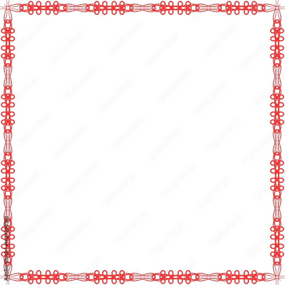 Obraz premium Simple Square Frame with White Background, Unique Square Frame, Amazing Border Frame and Photo Frame, Red Square Frame