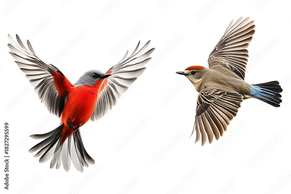 Fototapeta premium Dynamic birds in flight capture nature's grace and freedom