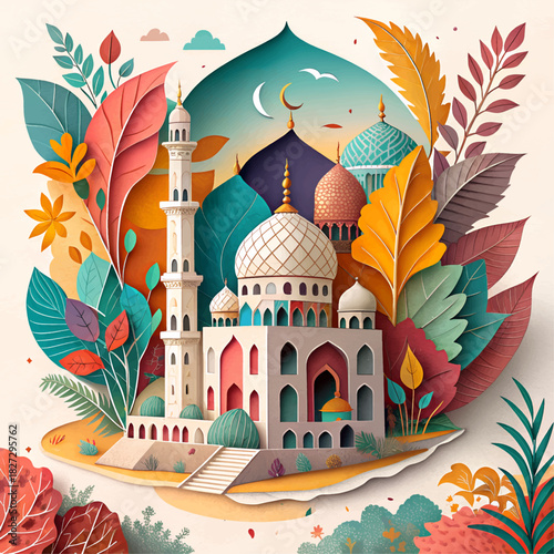 vector illustration of an ancient castle