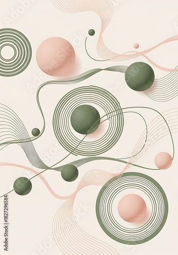 Wallpaper Mural Intricate interplay of spheres, lines and circle formations design artwork Torontodigital.ca