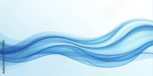 Abstract blue flowing wave motion vector illustration background design