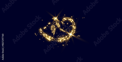 A magical trail of golden dust with star-shaped twinkles.