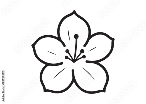 Azalea Flower icon, Azalea Flower silhouette vector