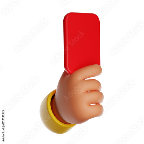 Hand holding red card demonstrating penalty foul