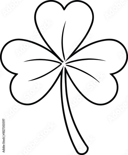 Shamrock line art minimalist black outline vector clover 4