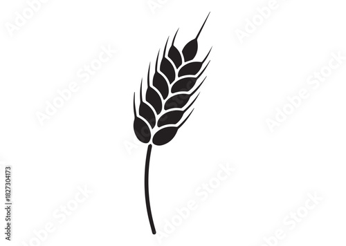 Agriculture wheat ear icon, Agriculture wheat ear silhouette vector