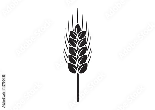 Agriculture wheat ear icon, Agriculture wheat ear silhouette vector