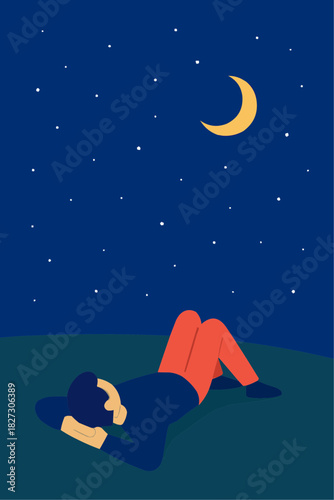 Introvert Stargazing Vector