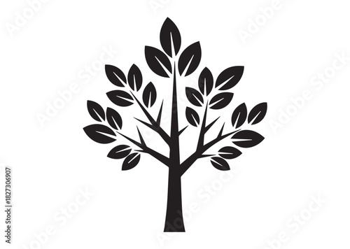 Abstract tree icon, Abstract tree silhouette vector