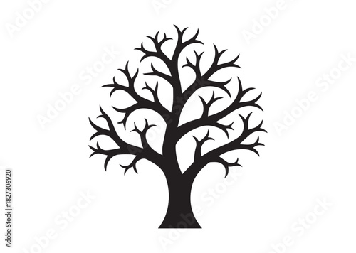Abstract tree icon, Abstract tree silhouette vector