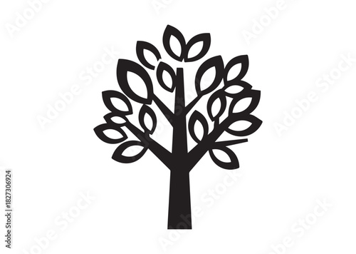Abstract tree icon, Abstract tree silhouette vector