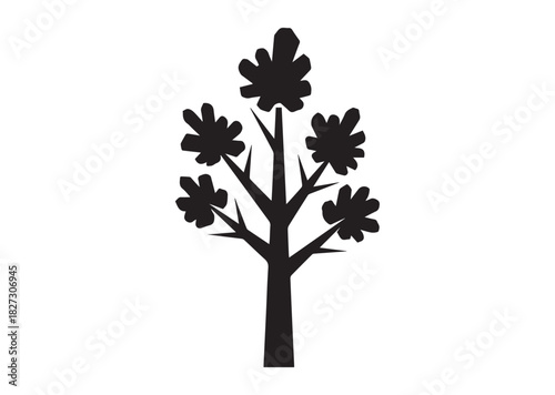 Abstract tree icon, Abstract tree silhouette vector