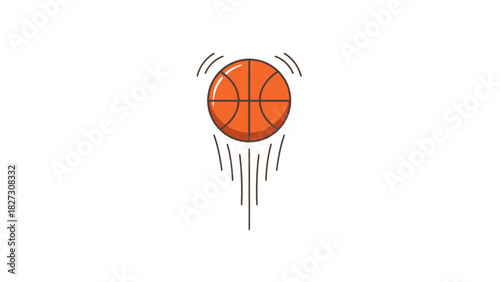 Dynamic Orange Ball in Motion with Streaking Lines Sports and Recreation Concept