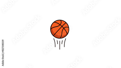 Orange Basketball in Mid Air Dynamic Action and Sport Concept