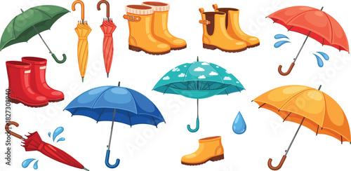 A vibrant collection of traditional Christmas decoration elements, including festive wreaths, glowing lanterns, and holiday ornaments