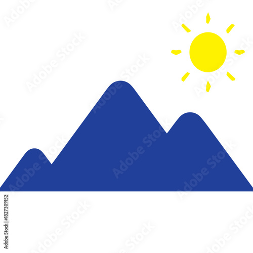 Simple Sunny Mountain Icon