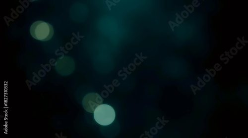 Dark Background with Soft Green Bokeh Lights