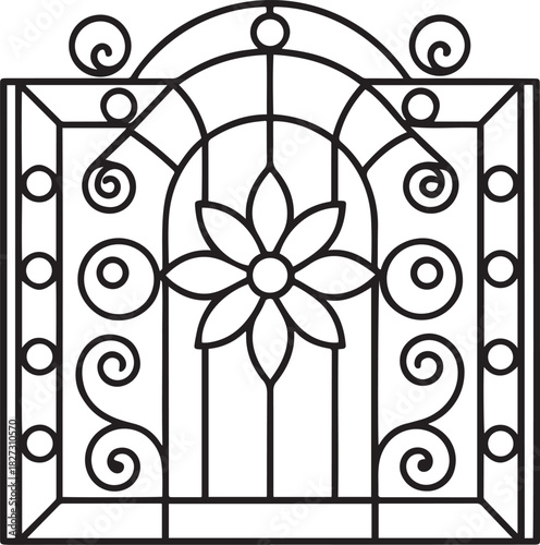 Elegant Floral Iron Grille Design for Window and Gate Decoration