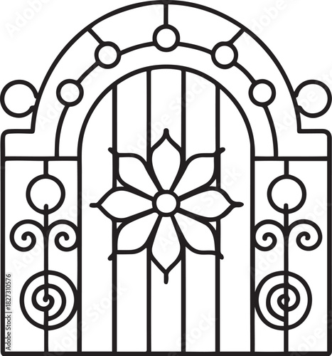 Elegant Floral Iron Grille Design for Window and Gate Decoration