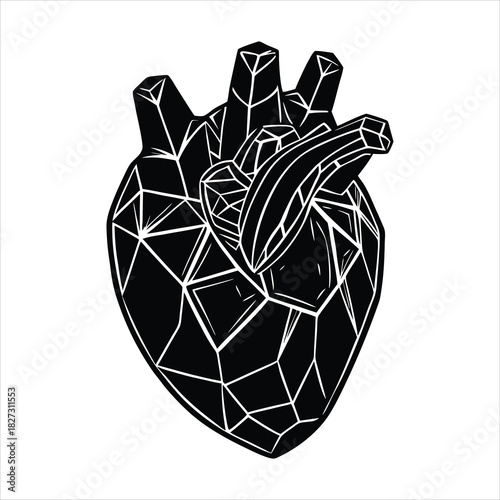 Anatomical heart as a crystal or gemstone