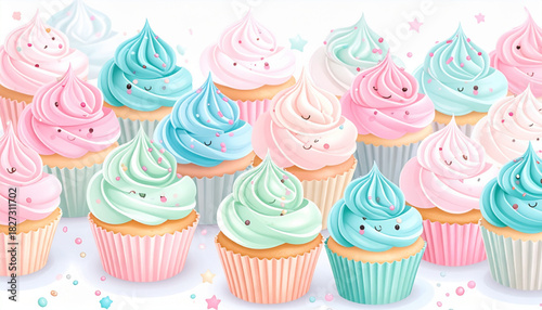 Playful Marker Cupcake Doodles for Kids Party Invitation