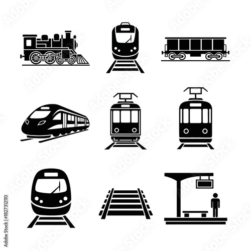 Locomotive and Railway Transport Set