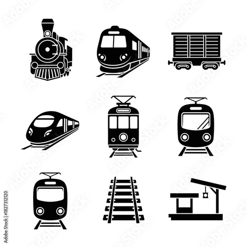 Modern Train and Metro Icons