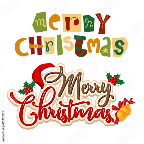 Merry Christmas Decorative Text Design
