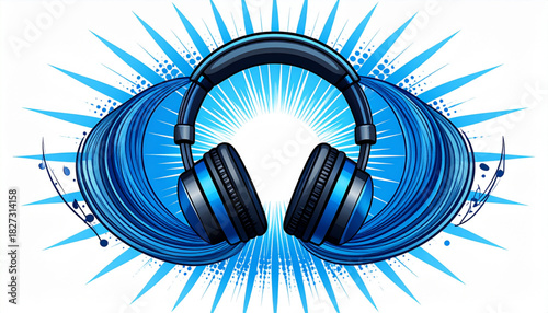 Bold Ink Headphone Doodles for Music Podcast Cover