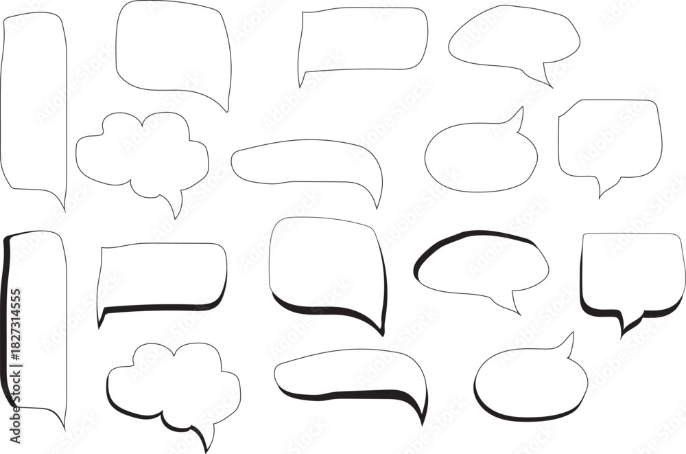 Obraz premium Hand drawn speech bubbles and thought bubbles collection