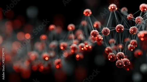 Abstract Molecular Structure Rendered in 3D: Science, Technology, and Innovation Concept