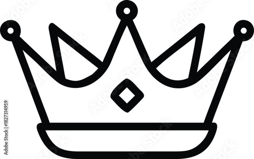 Royal Crown Icon Elegant Minimalist King Symbol Vector