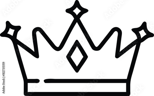 Royal Crown Icon Elegant Minimalist King Symbol Vector