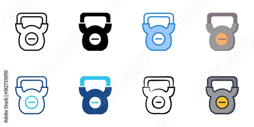 Kettlebells icon set multiple style vector collection 
