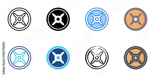Weight Plates icon set multiple style vector collection 
