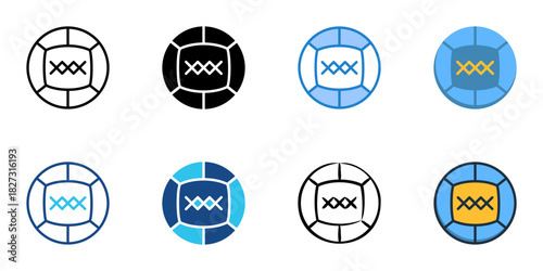Medicine Ball icon set multiple style vector collection 
