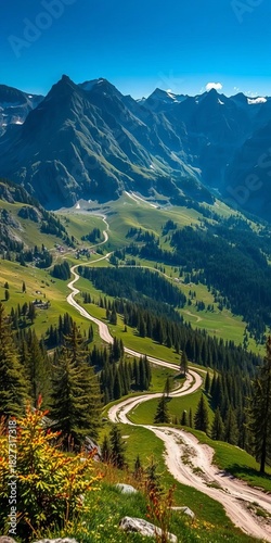 Fototapeta Naklejka Na Ścianę i Meble -  Dashing downhill on Kasprowy Wierch, Zakopane,  cold,  resort