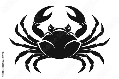 Black crab vector illustration on white background