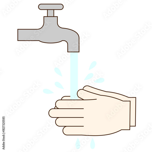 シンプルな手洗いのイラスト素材