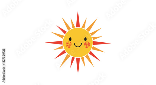 Brighten your designs with this cheerful sun illustration, perfect for summer themes, kids' projects, and positive vibes, adding warmth and sunshine today