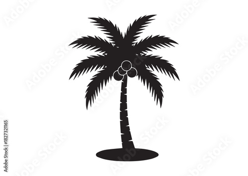 Palm tree icon, Palm tree silhouette vector