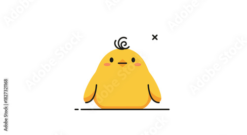 Charming chick cartoon character for kids' products and Easter promotions, bringing a touch of playful joy and adorable sweetness to your creative designs