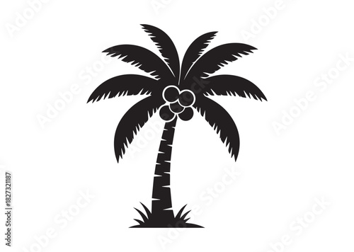 Palm tree icon, Palm tree silhouette vector