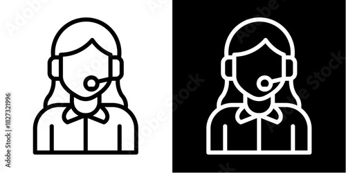 Call Center  Icon Set White Style Collection