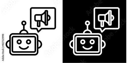 Chatbot  Icon Set White Style Collection