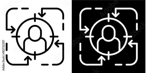 Retargeting  Icon Set White Style Collection