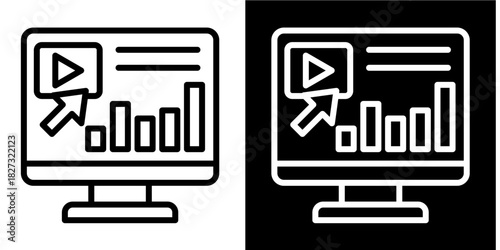 Clickstream Data  Icon Set White Style Collection