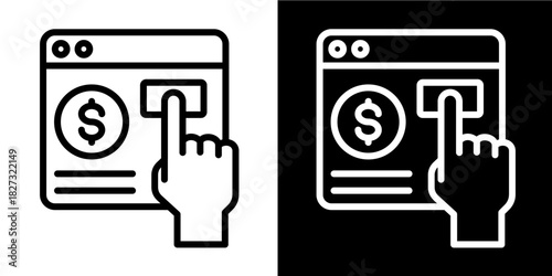 Subscription Model  Icon Set White Style Collection