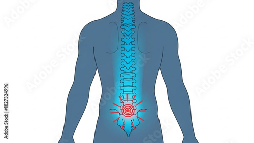 Sciatica Nerve Pain Concept – Pain Point Highlight Vector